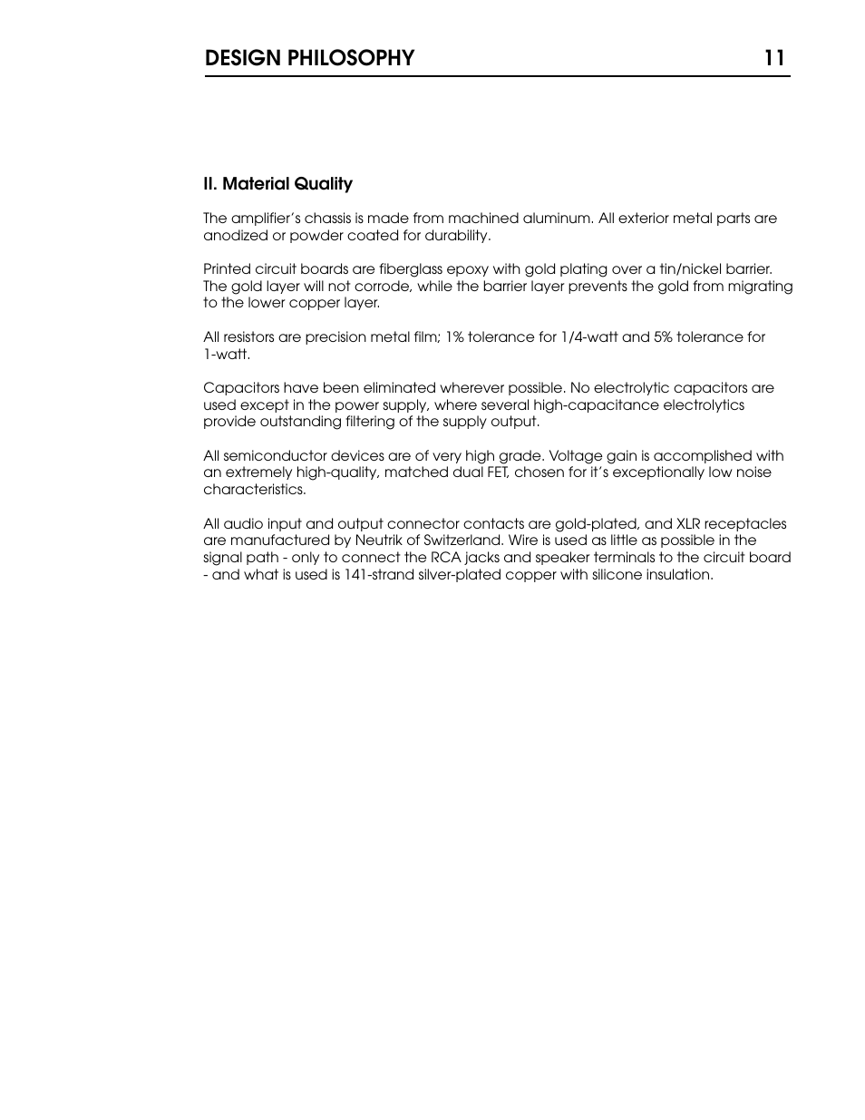 15 p11.pdf, Design philosophy 11 | Coda Stereo Amplifier 15.5 User Manual | Page 12 / 17
