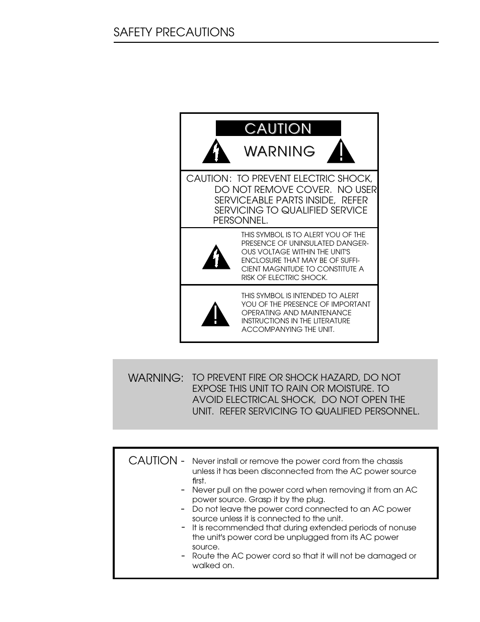 33 p1 copy.pdf, Caution, Caution warning warning | Safety precautions | Coda 60.0 Mono Amplifier User Manual | Page 2 / 13