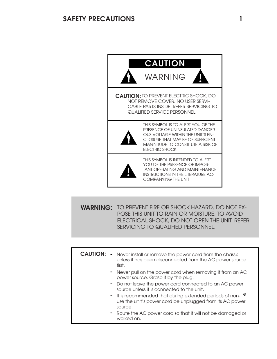 Caution, Warning | Coda CSiB Integrated Amplifier User Manual | Page 2 / 12