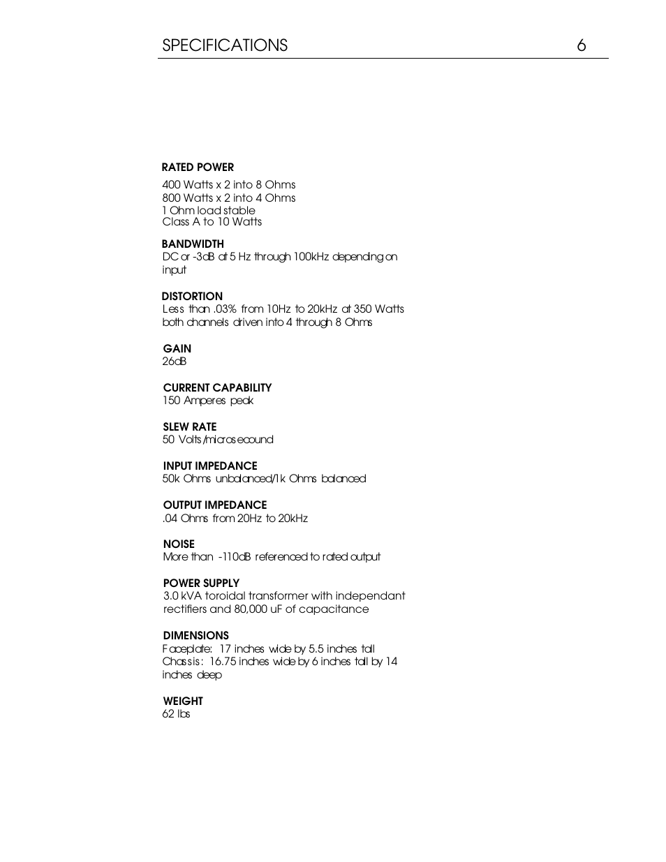 Csx manual web 7, 6specifications | Coda Continuum Ts User Manual | Page 7 / 11