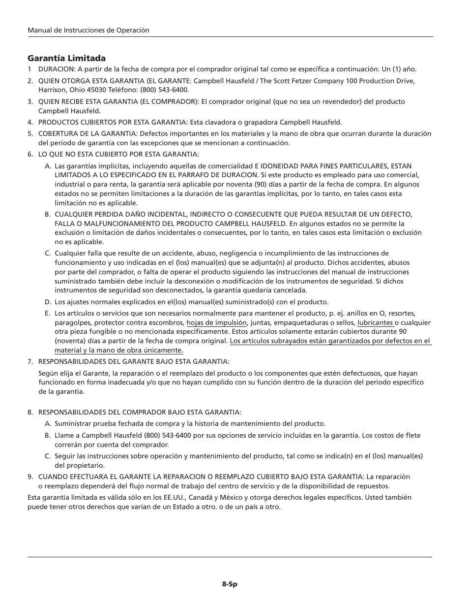 Campbell Hausfeld CHN10510 User Manual | Page 24 / 24