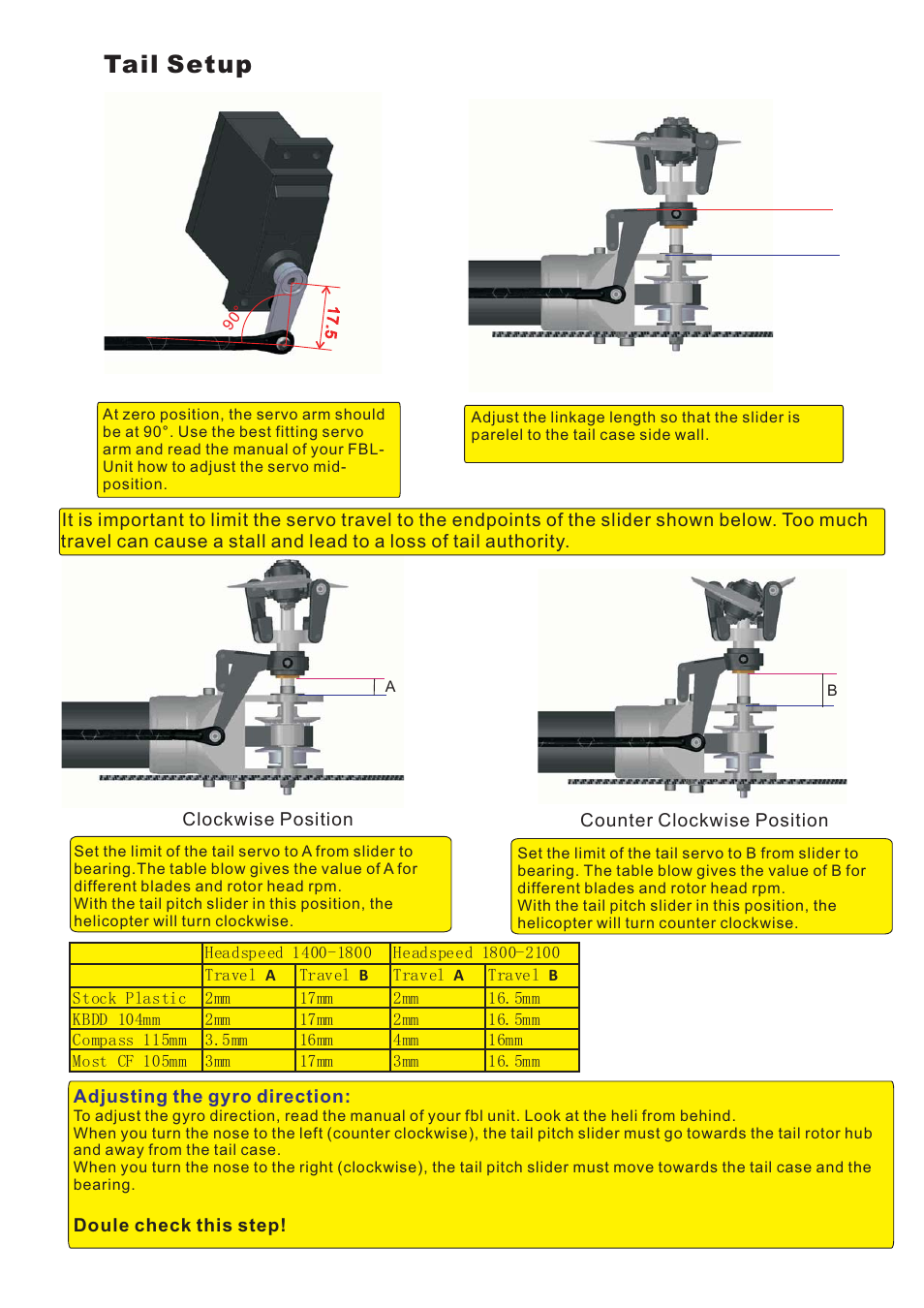 Tail setup | Compass Atom 7HV Ultimate User Manual | Page 17 / 36