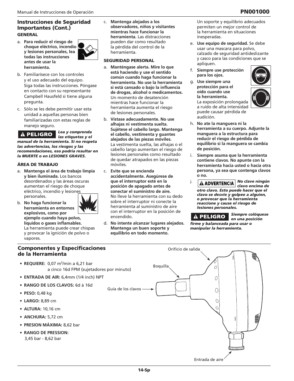 Campbell Hausfeld IN730800AV User Manual | Page 14 / 20
