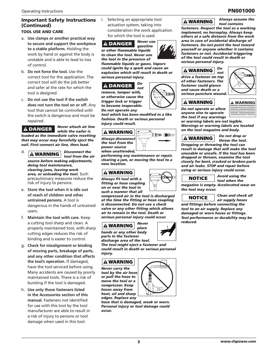 Important safety instructions (continued) | Campbell Hausfeld IN730800AV User Manual | Page 3 / 20