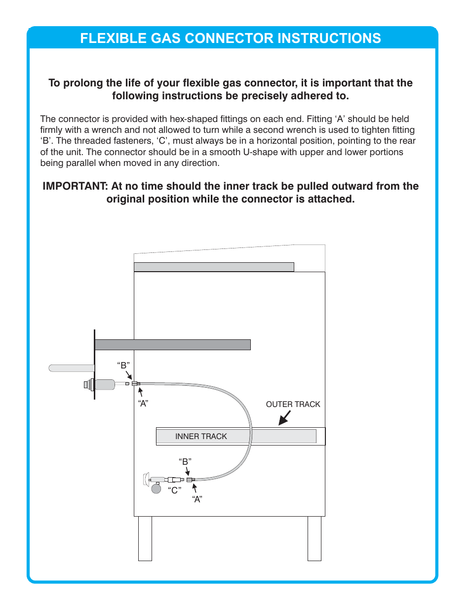 Flexible gas connector instructions | Connerton Model A-4F User Manual | Page 10 / 12