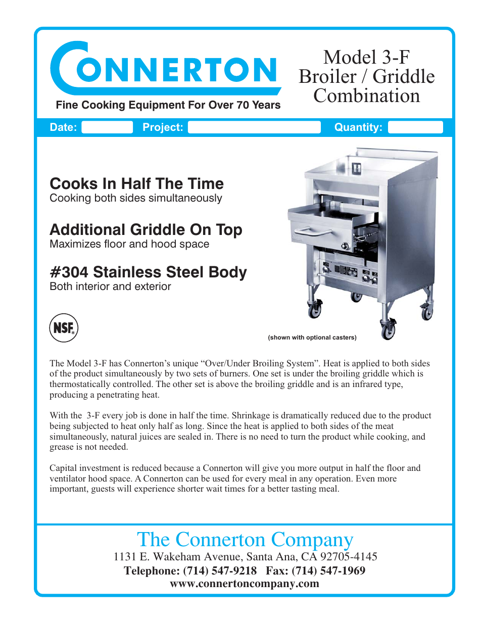 Connerton Model 3-F User Manual | 2 pages