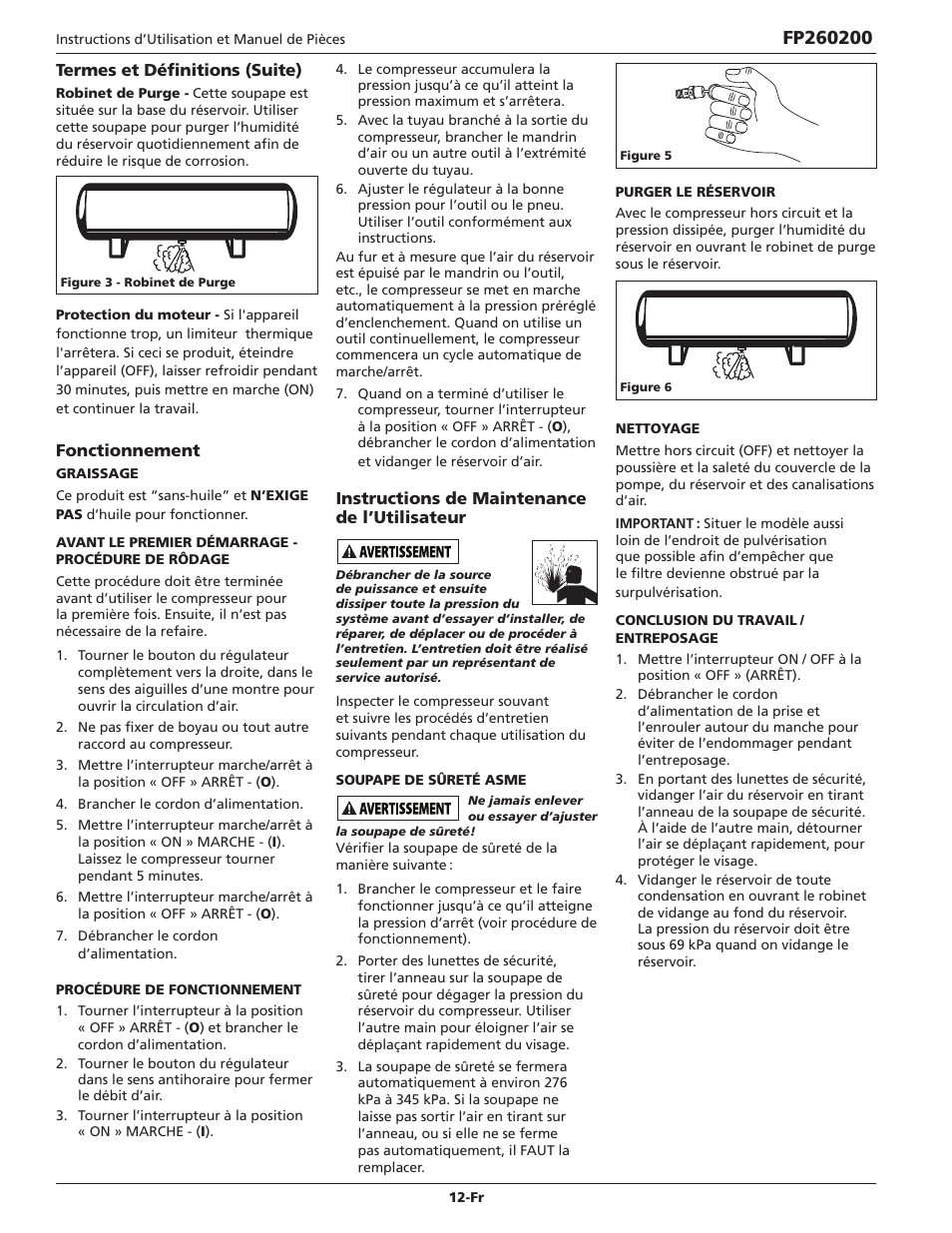 Campbell Hausfeld FP260200 User Manual | Page 12 / 24