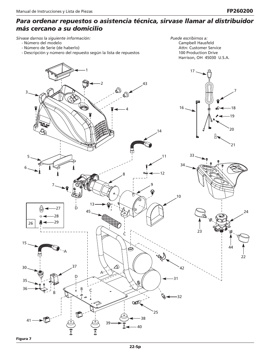 Campbell Hausfeld FP260200 User Manual | Page 22 / 24