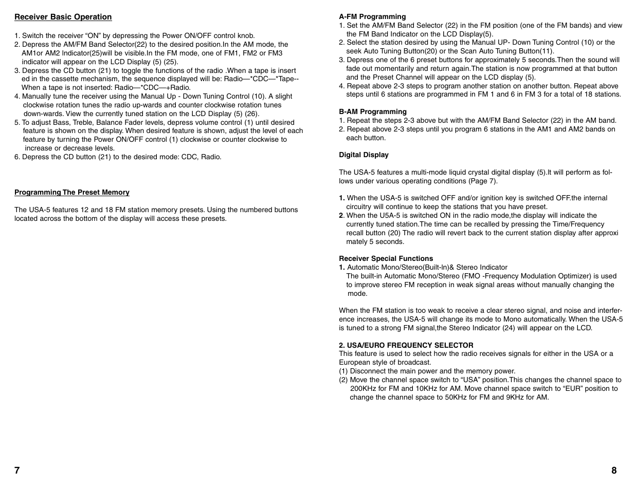 Custom Autosound USA-5 User Manual | Page 8 / 8