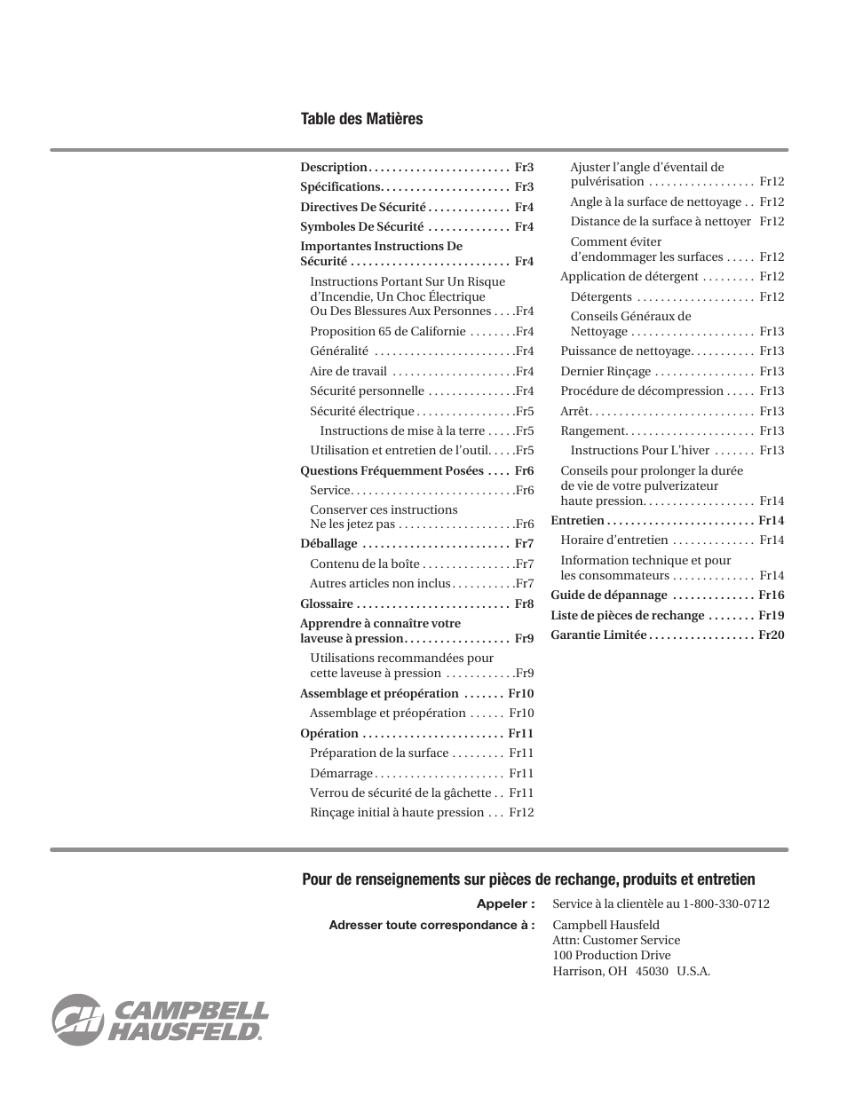 Campbell Hausfeld IN469800AV User Manual | Page 22 / 60