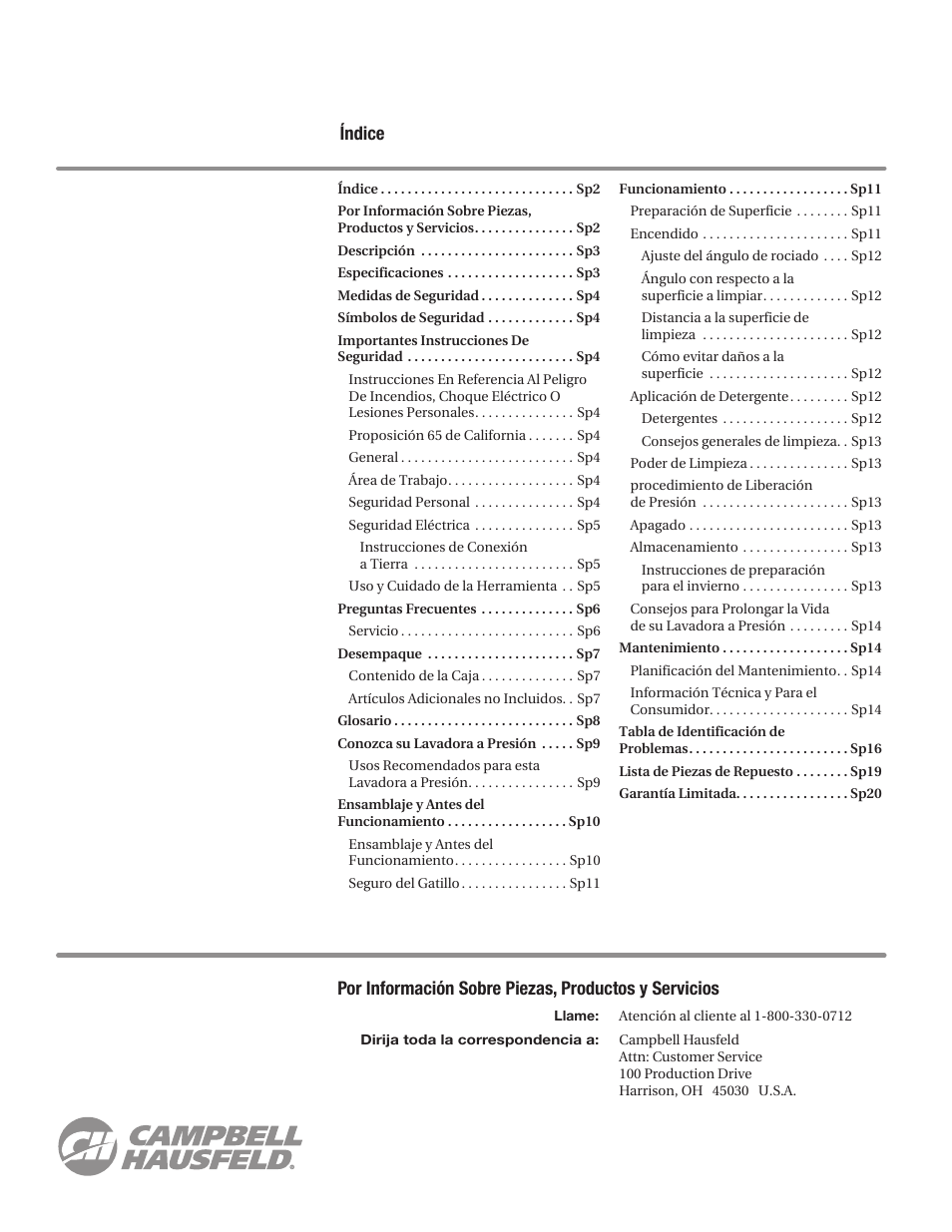 Campbell Hausfeld IN469800AV User Manual | Page 42 / 60