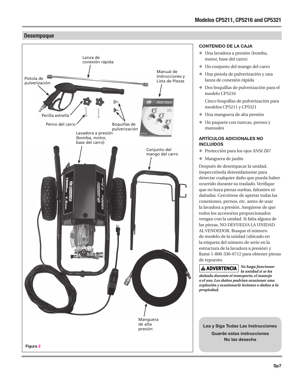 Desempaque | Campbell Hausfeld IN469800AV User Manual | Page 47 / 60