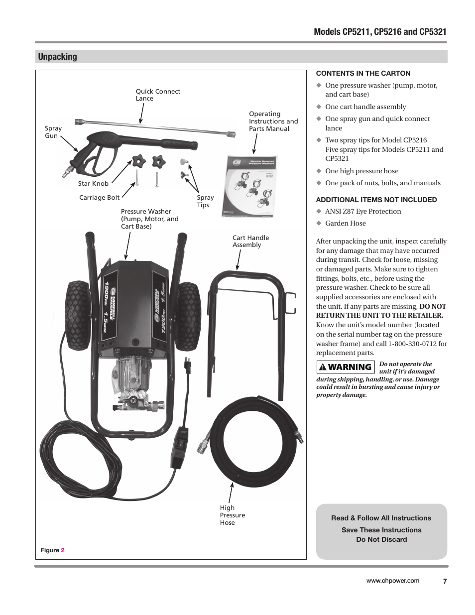 Unpacking | Campbell Hausfeld IN469800AV User Manual | Page 7 / 60