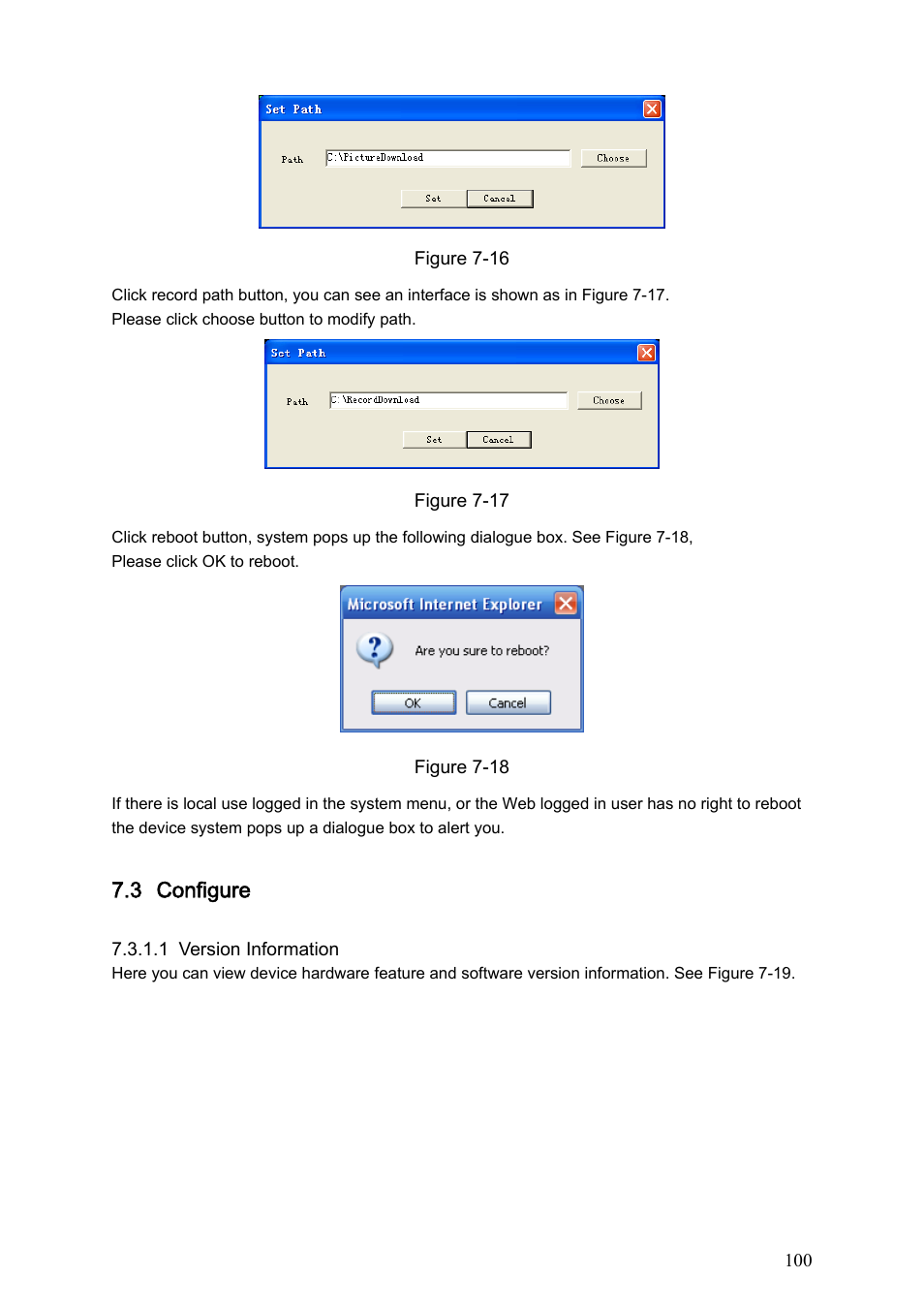 3 configure, 1 system information, 1 version information | Configure, System information | Dahua Technology HE-T User Manual | Page 100 / 149