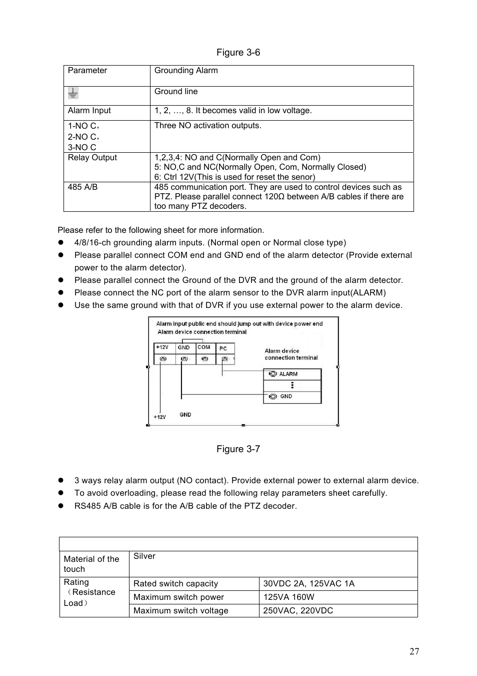 2 alarm input port, 3 alarm output port, Alarm input port | Alarm output port | Dahua Technology LE-A User Manual | Page 27 / 136