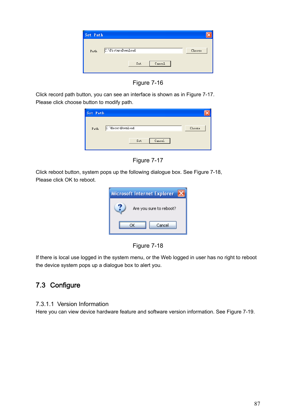 3 configure, 1 system information, 1 version information | Configure, System information | Dahua Technology LE-A User Manual | Page 87 / 136