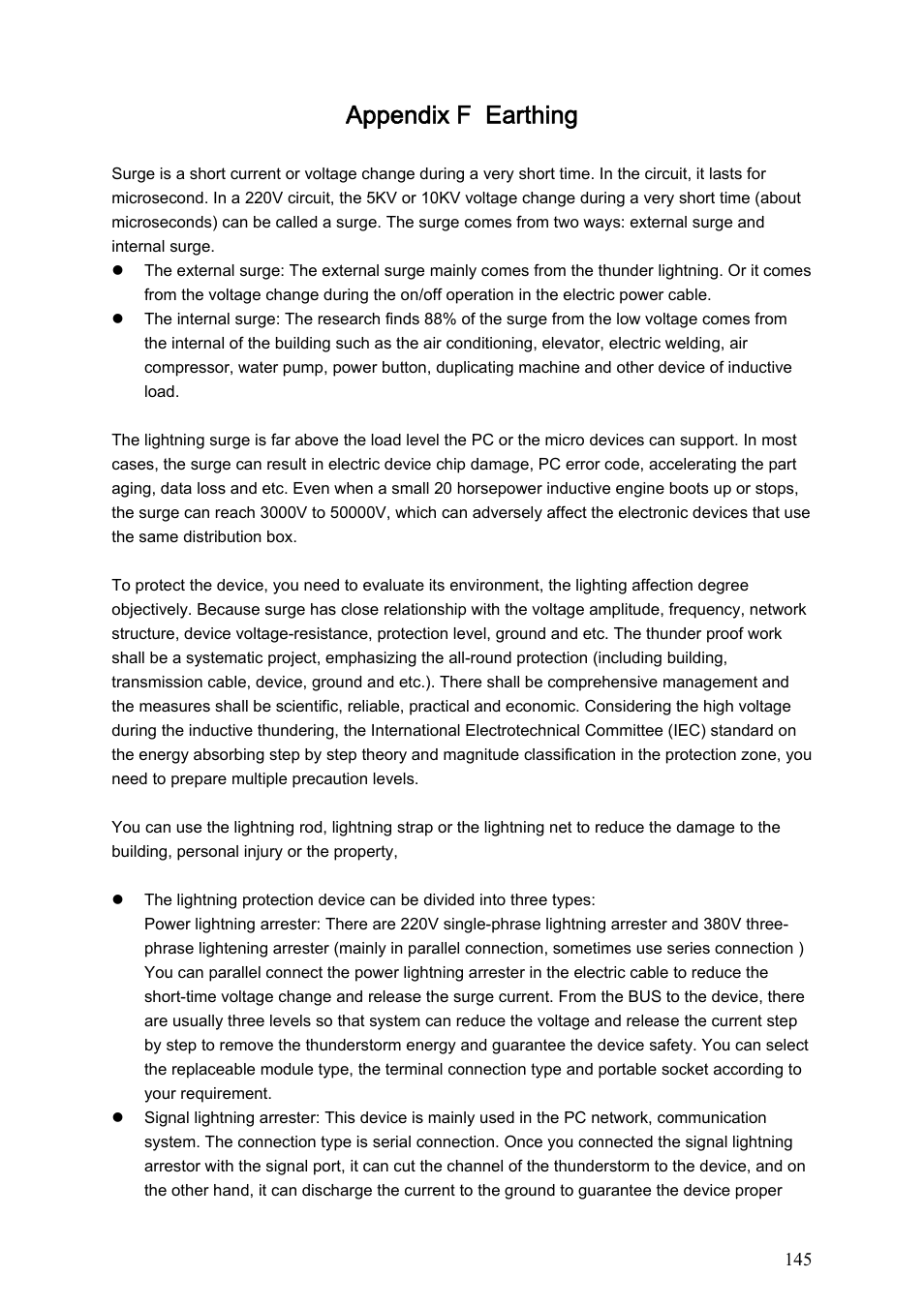 Appendix f earthing | Dahua Technology LE-L User Manual | Page 145 / 149