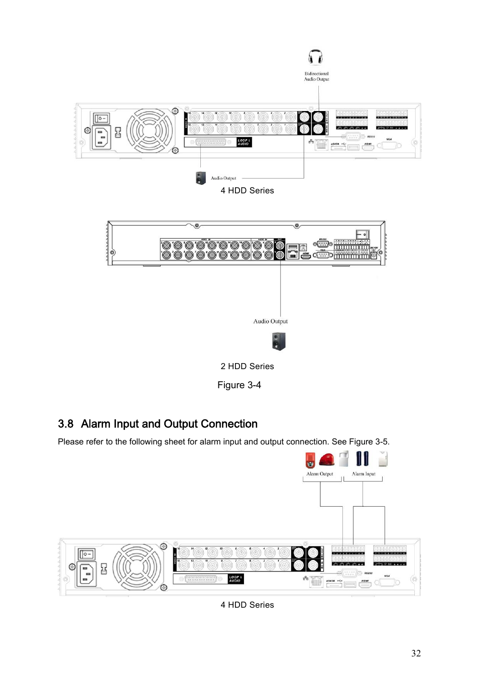 8 alarm input and output connection | Dahua Technology LE-L User Manual | Page 32 / 149