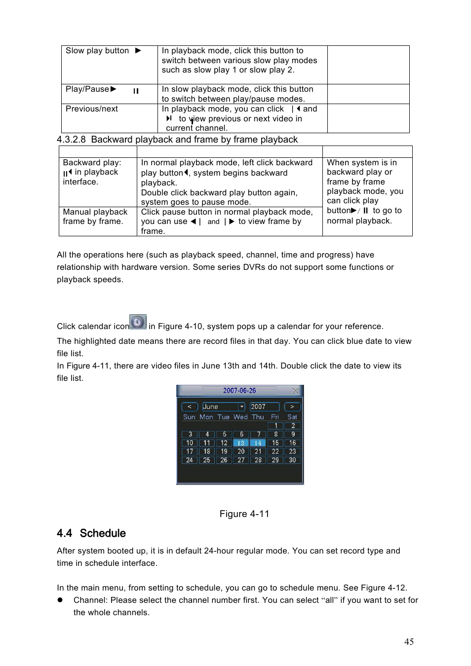 4 schedule | Dahua Technology LE-L User Manual | Page 45 / 149