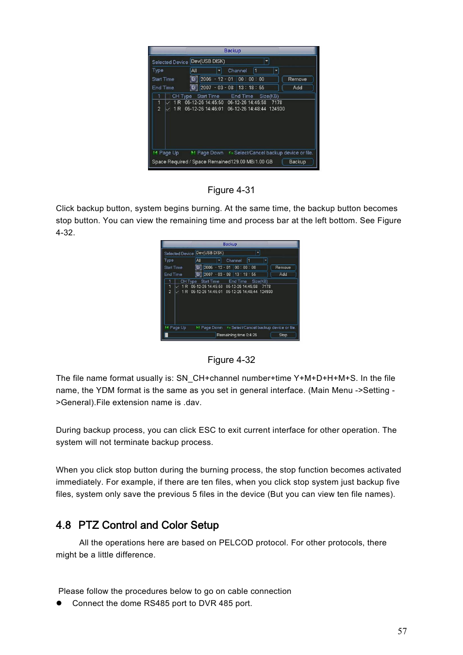 8 ptz control and color setup | Dahua Technology LE-L User Manual | Page 57 / 149