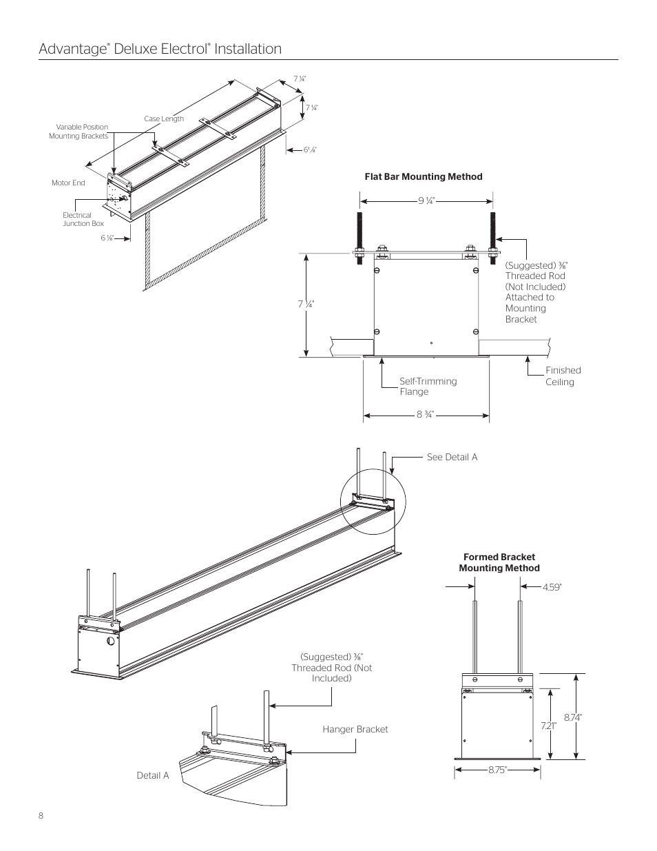 Advantage, Deluxe electrol, Installation | Da-Lite Advantage Deluxe Electrol User Manual | Page 8 / 12