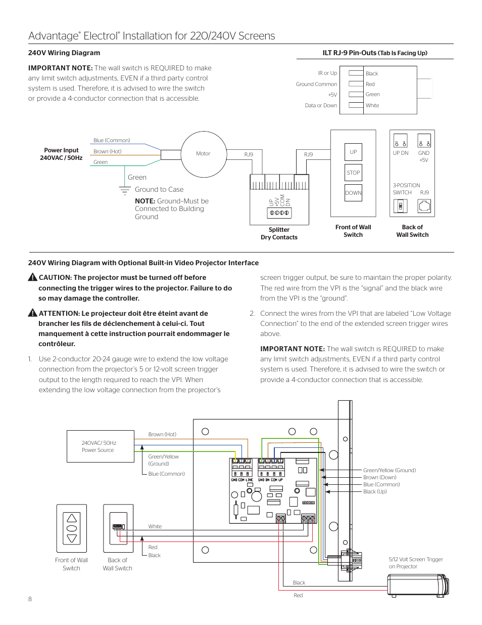 Advantage, Electrol | Da-Lite Advantage Electrol User Manual | Page 8 / 12