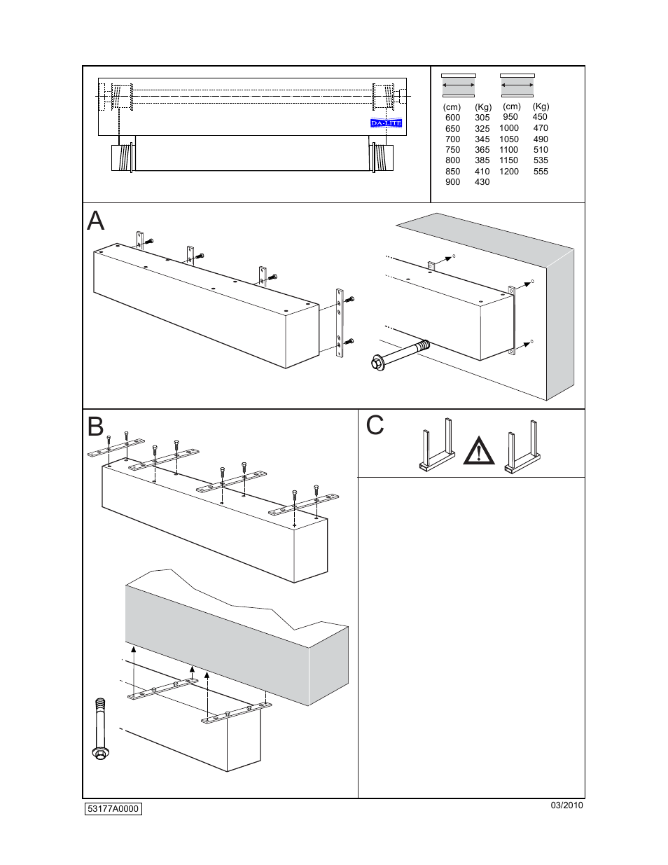 Ab c | Da-Lite Arena Electrol User Manual | Page 2 / 3