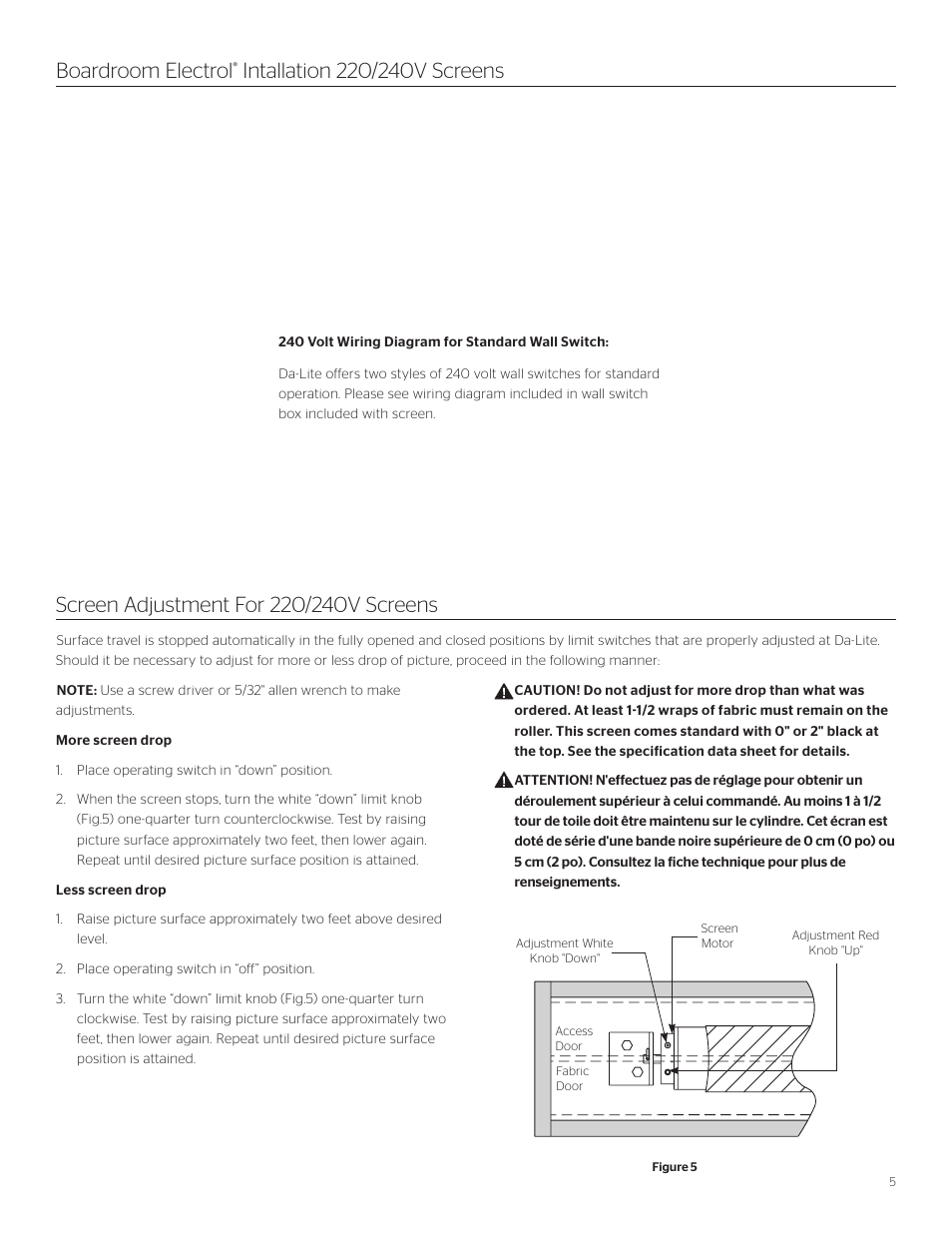 Boardroom electrol | Da-Lite Boardroom Electrol User Manual | Page 5 / 10