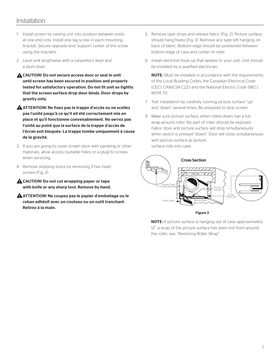 Installation | Da-Lite Executive Electrol User Manual | Page 3 / 12