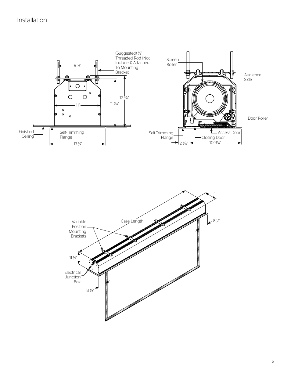 Installation | Da-Lite Large Advantage Deluxe Electrol User Manual | Page 5 / 12