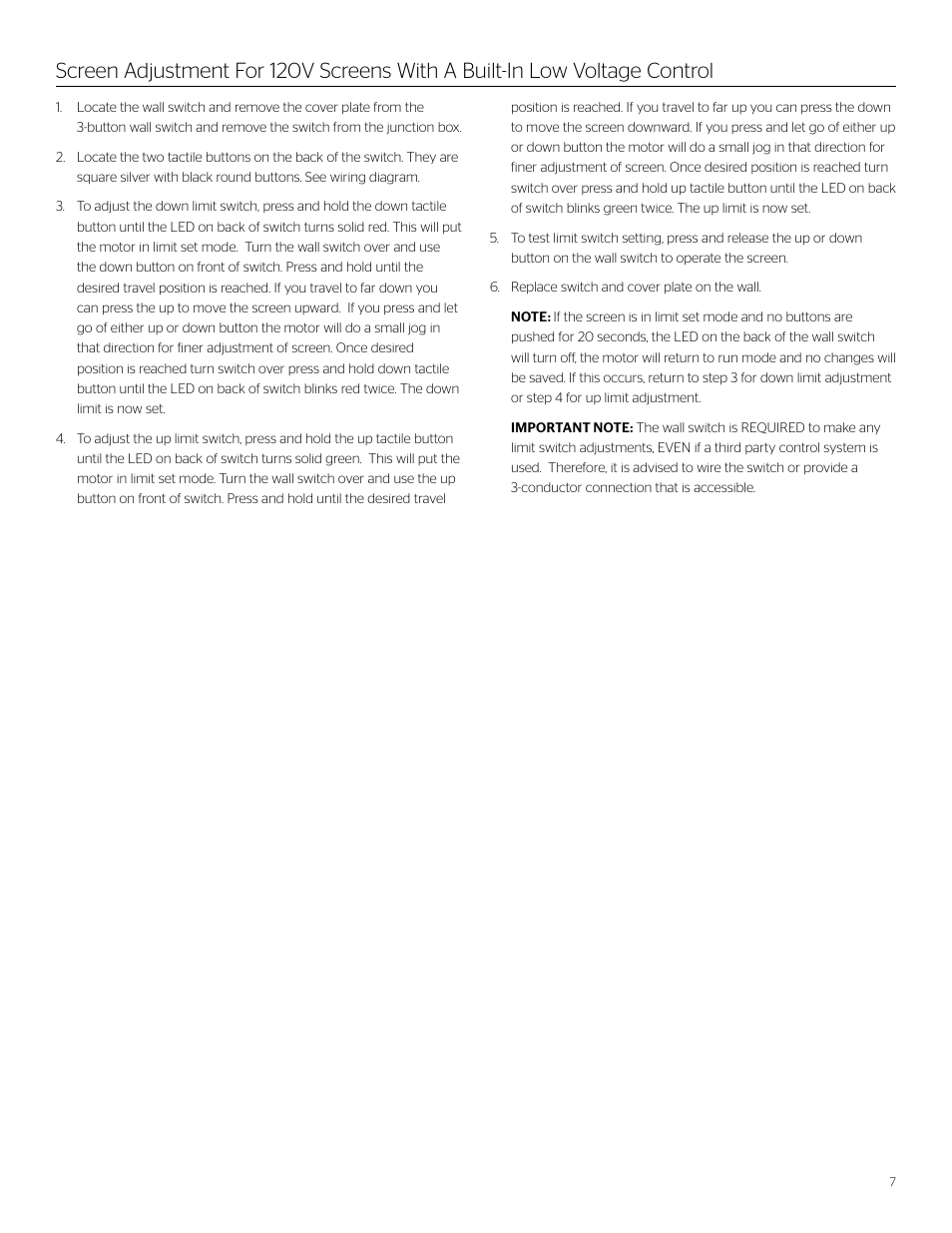 Da-Lite Large Cosmopolitan Electrol User Manual | Page 7 / 12