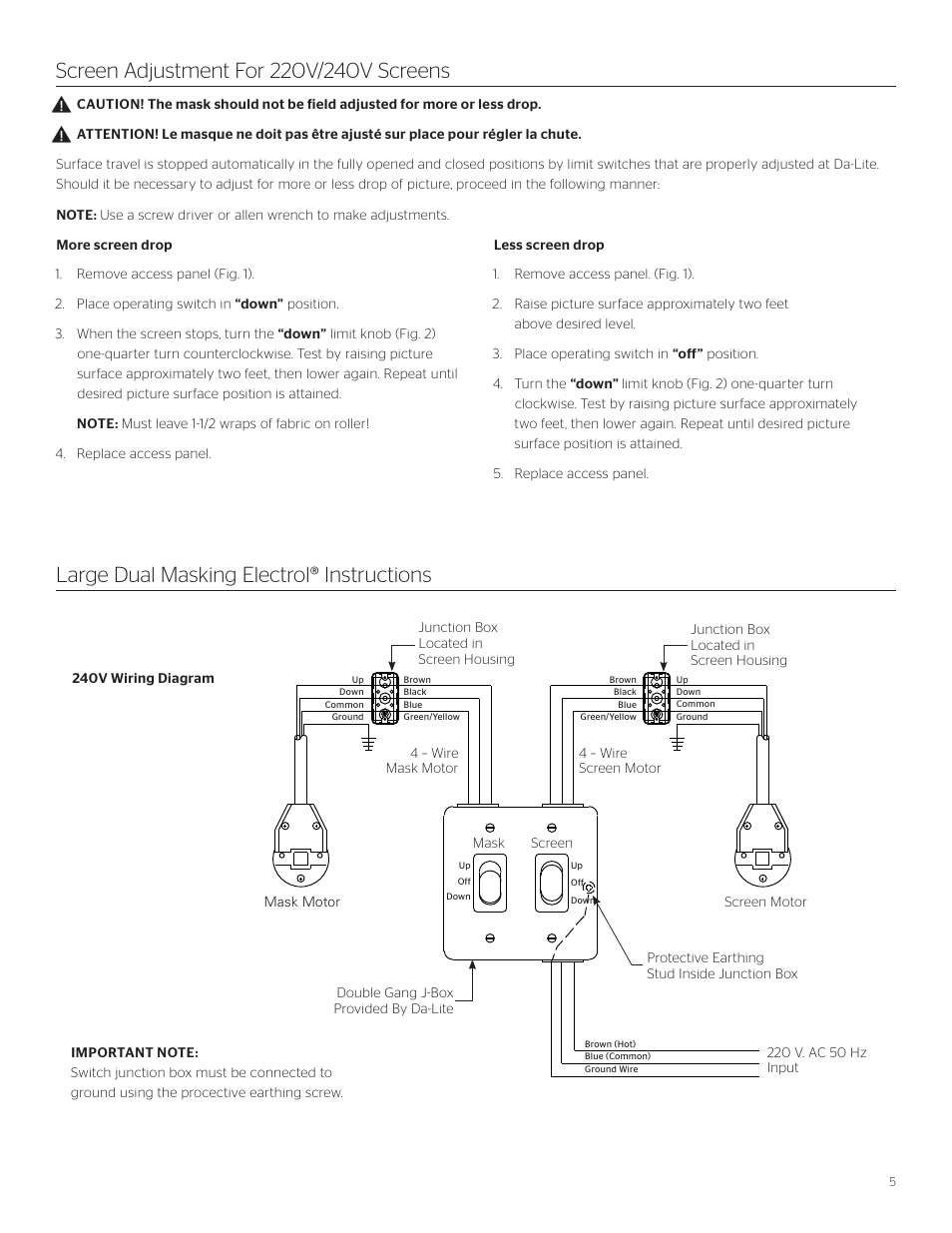 Da-Lite Large Dual Masking Electrol User Manual | Page 5 / 8