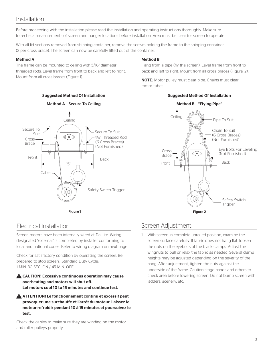 Da-Lite Motorized Scenic Roller User Manual | Page 3 / 8