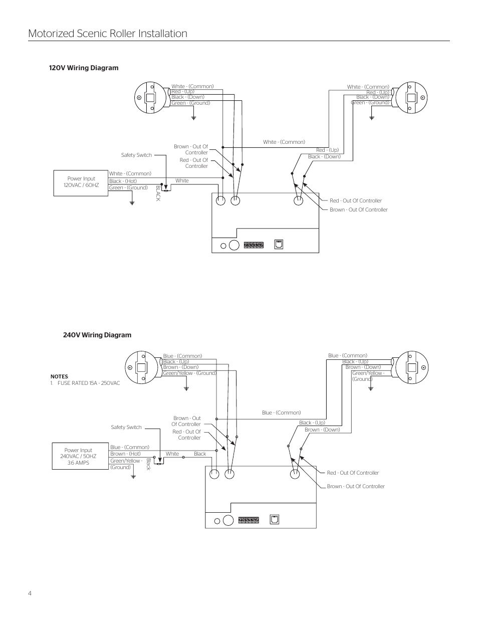 Motorized scenic roller installation | Da-Lite Motorized Scenic Roller User Manual | Page 4 / 8