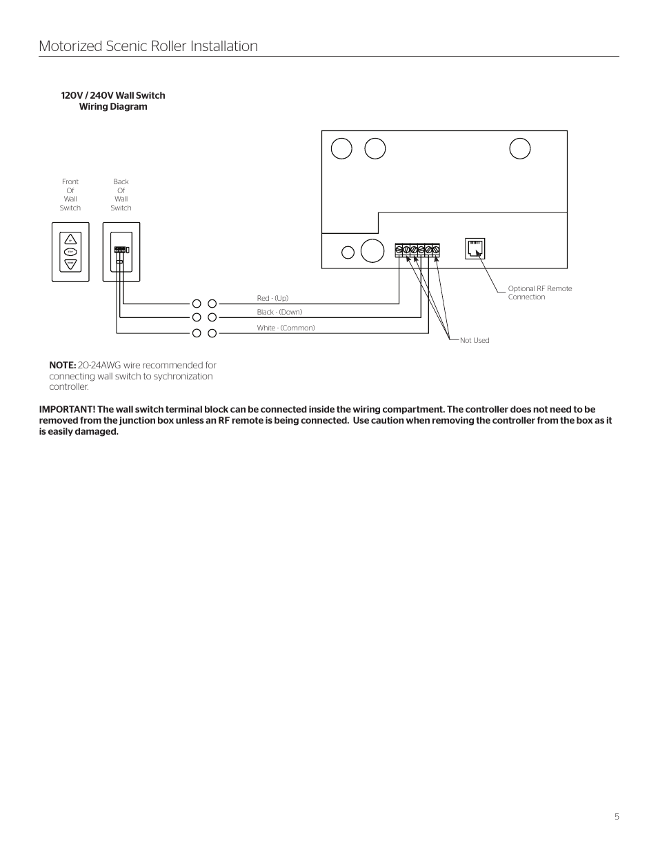 Motorized scenic roller installation | Da-Lite Motorized Scenic Roller User Manual | Page 5 / 8