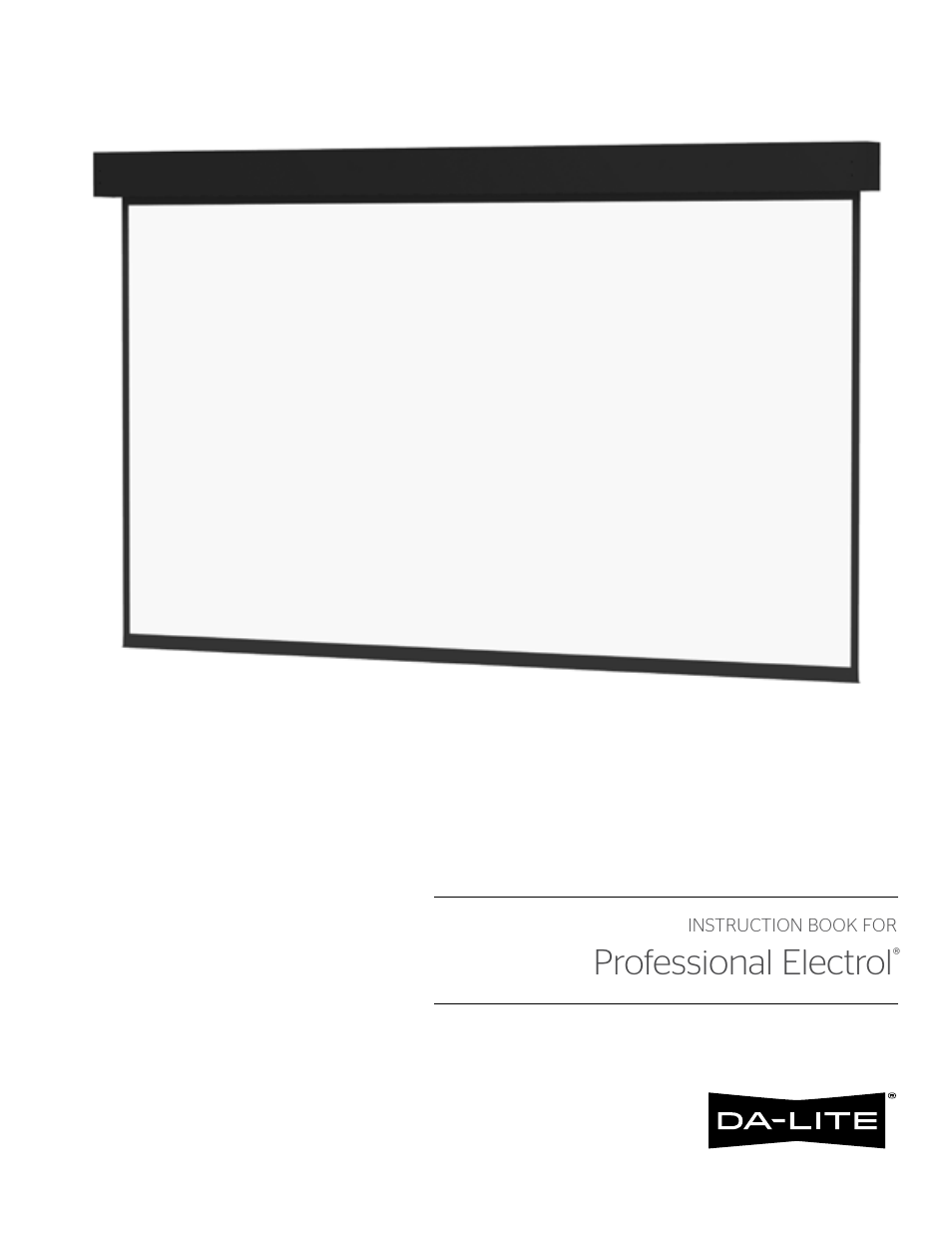 Da-Lite Professional Electrol User Manual | 12 pages