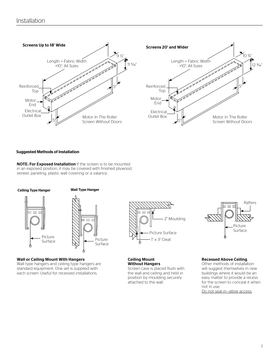Installation | Da-Lite Professional Electrol User Manual | Page 3 / 12