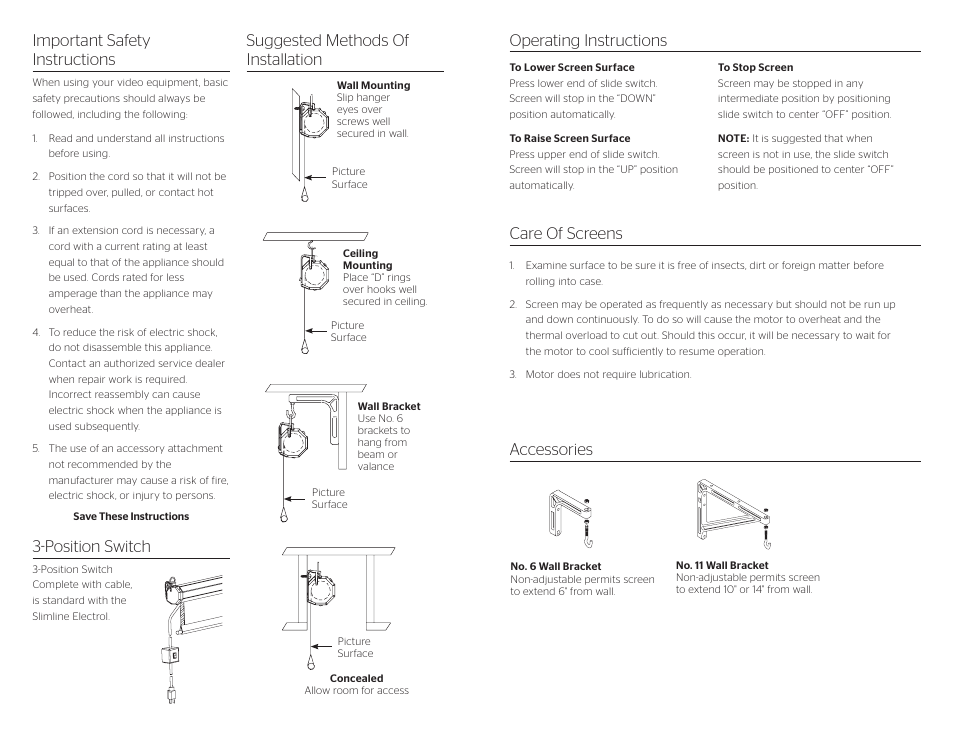 Position switch | Da-Lite Slimline Electrol User Manual | Page 2 / 2