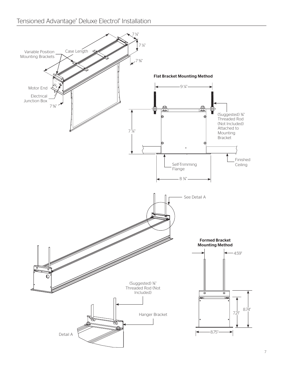 Tensioned advantage, Deluxe electrol, Installation | Da-Lite Tensioned Advantage Deluxe Electrol User Manual | Page 7 / 10