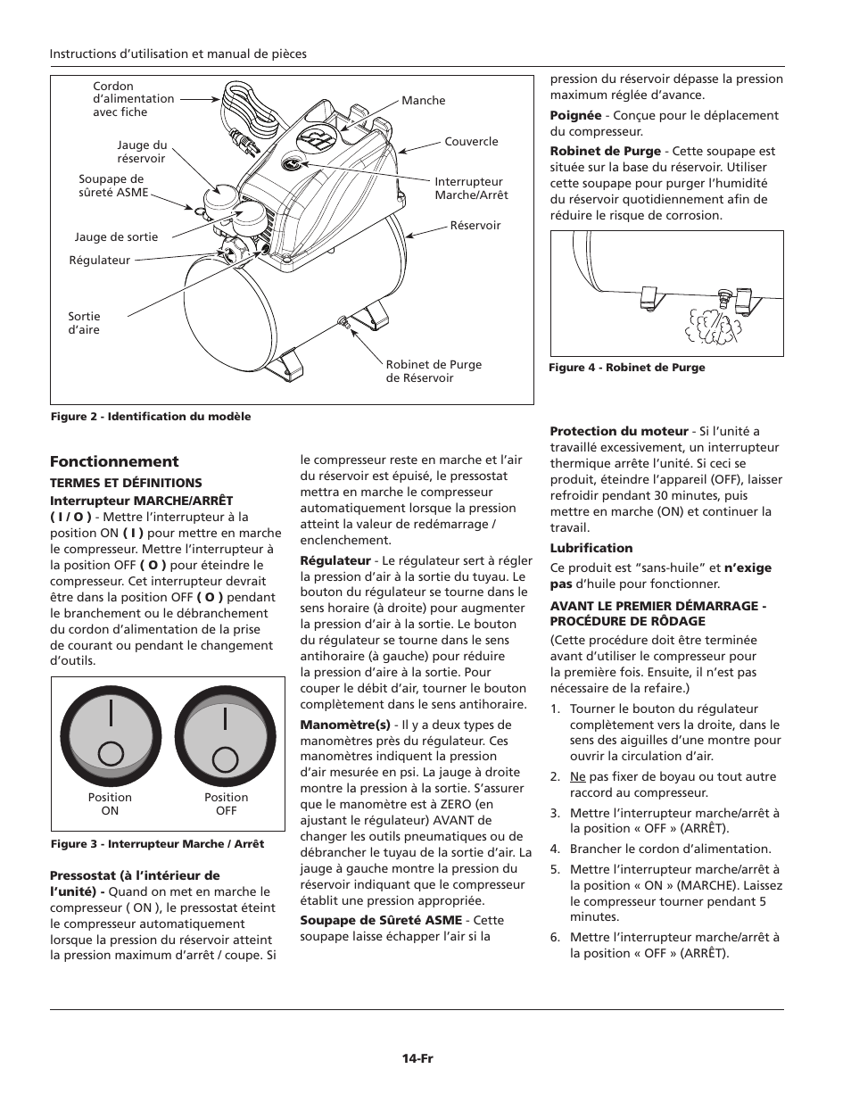 Fonctionnement | Campbell Hausfeld FP2603 User Manual | Page 14 / 32