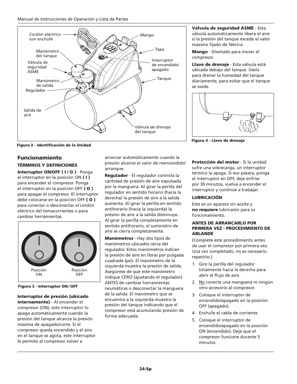 Funcionamiento | Campbell Hausfeld FP2603 User Manual | Page 24 / 32
