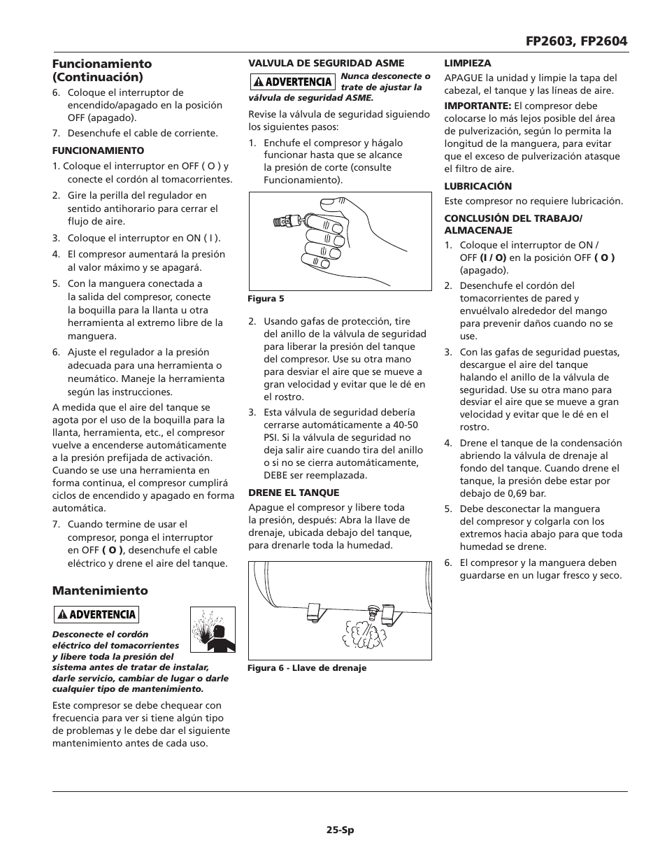 Campbell Hausfeld FP2603 User Manual | Page 25 / 32