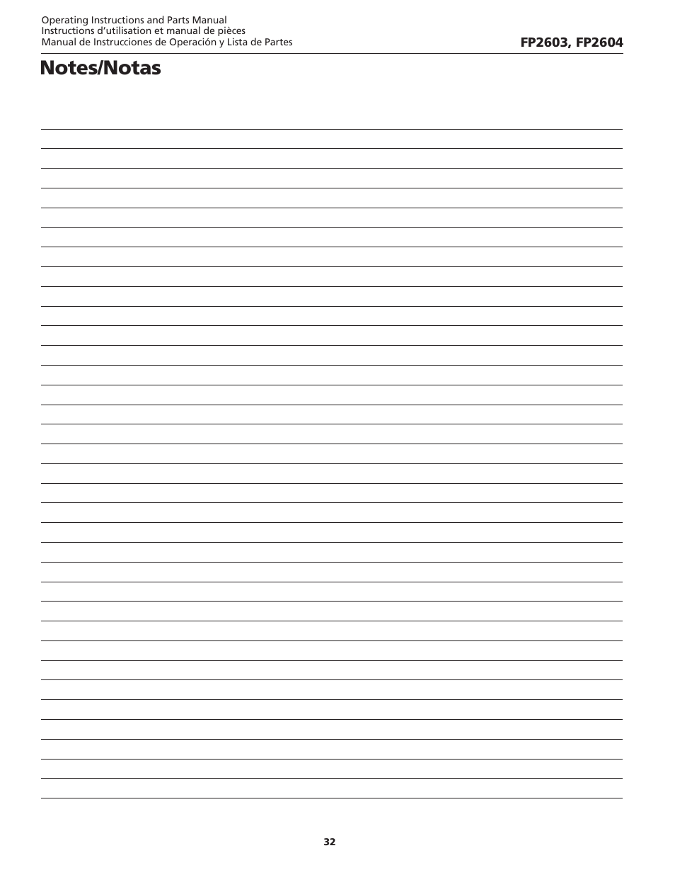 Campbell Hausfeld FP2603 User Manual | Page 32 / 32