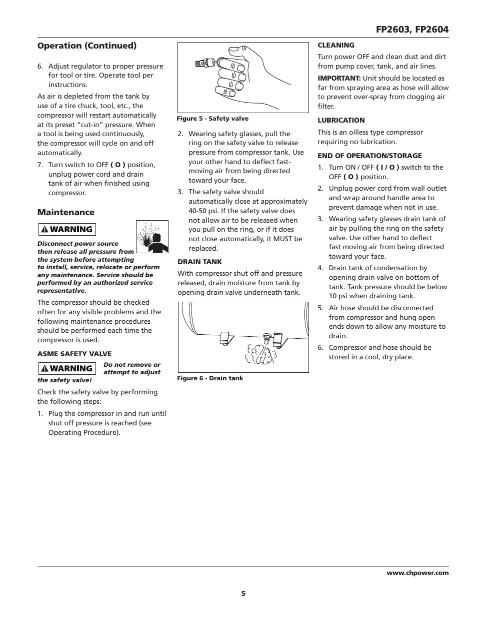 Campbell Hausfeld FP2603 User Manual | Page 5 / 32