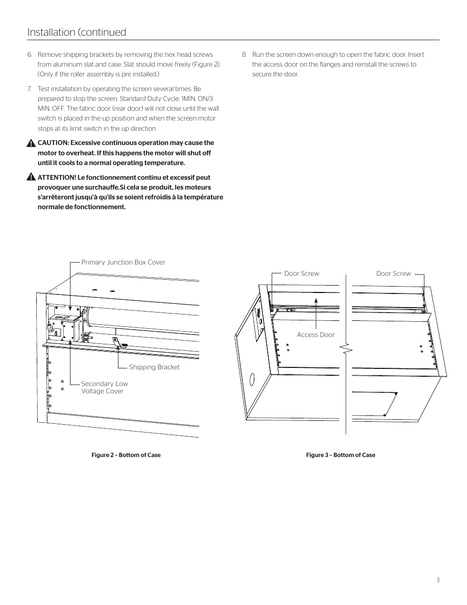 Installation (continued | Da-Lite Tensioned Conference Electrol User Manual | Page 3 / 8