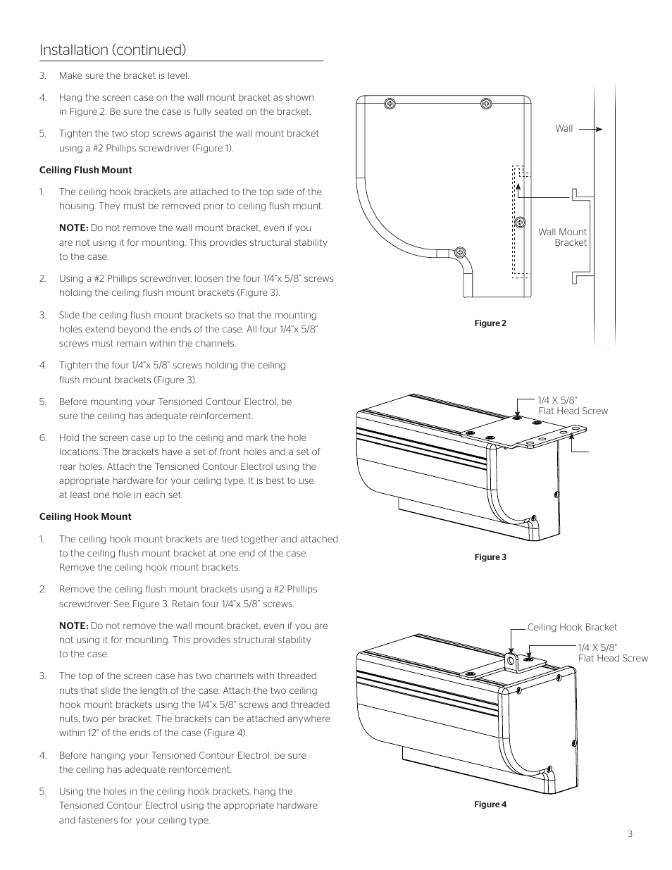 Installation (continued) | Da-Lite Tensioned Contour Electrol User Manual | Page 3 / 12