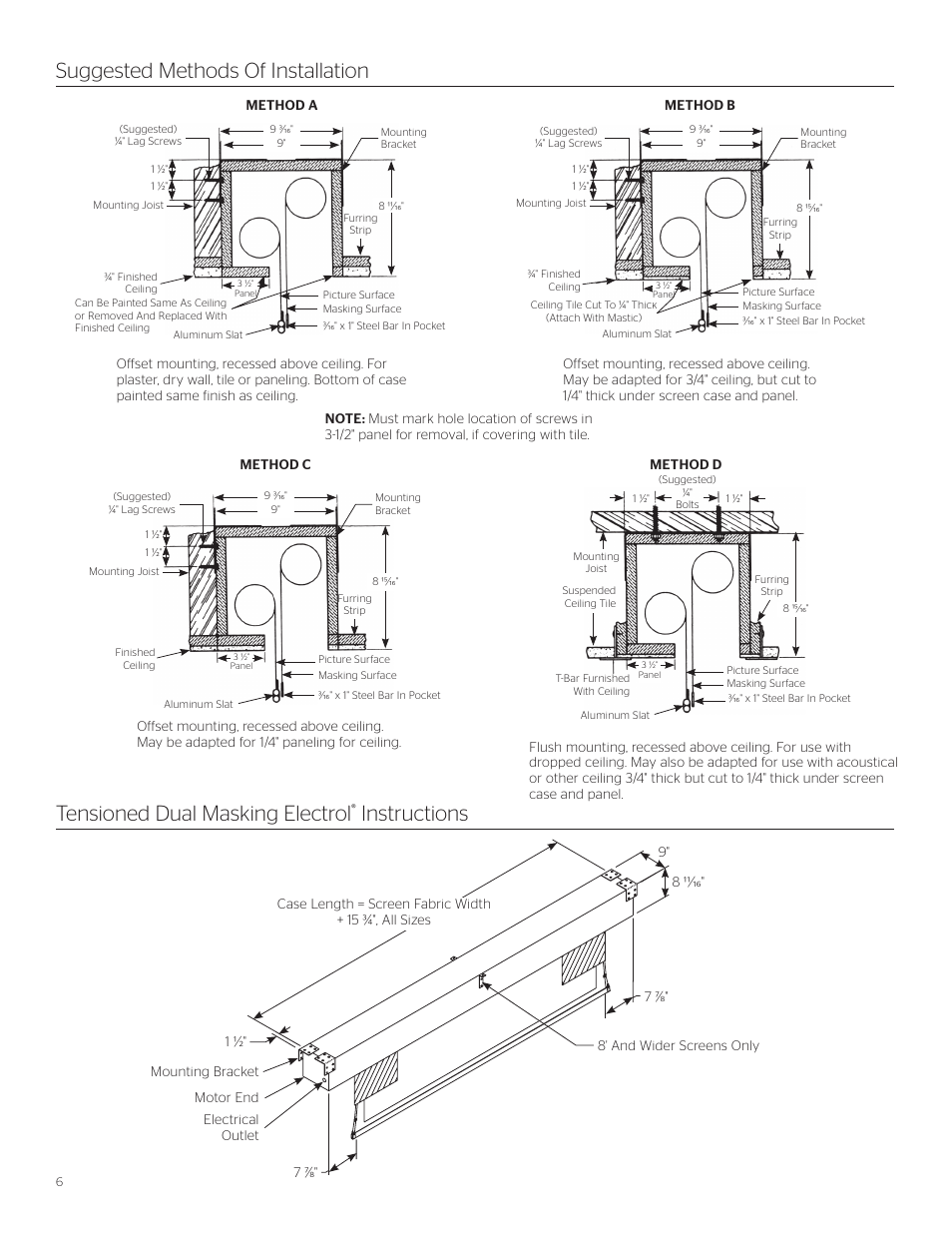 Instructions | Da-Lite Tensioned Dual Masking Electrol User Manual | Page 6 / 8