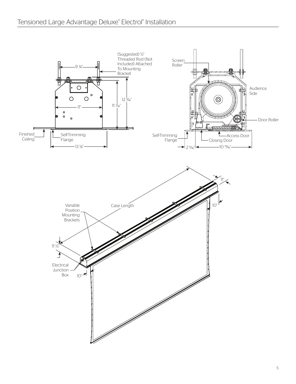 Tensioned large advantage deluxe, Electrol, Installation | Da-Lite Tensioned Large Advantage Deluxe Electrol User Manual | Page 5 / 8