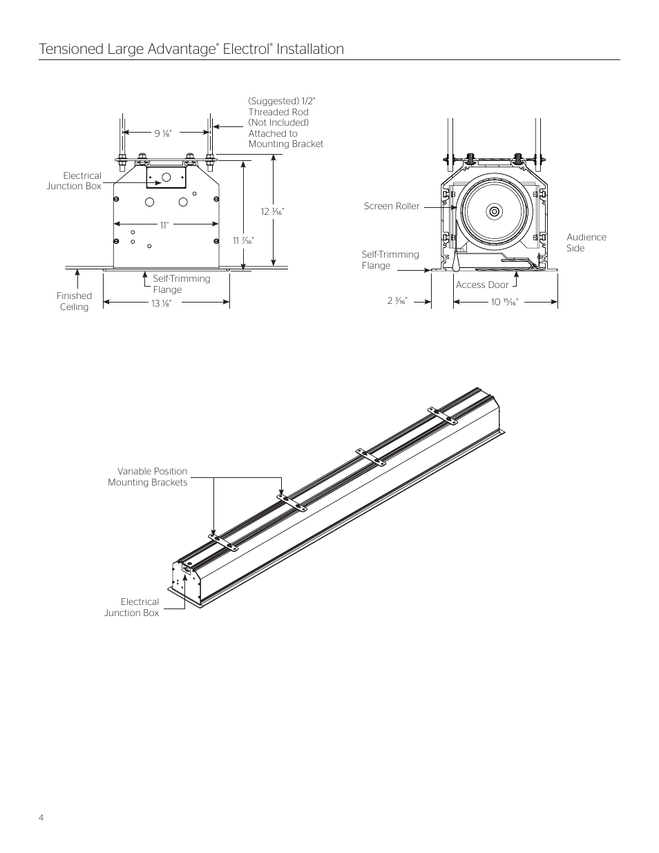 Tensioned large advantage, Electrol, Installation | Da-Lite Tensioned Large Advantage Electrol User Manual | Page 4 / 12