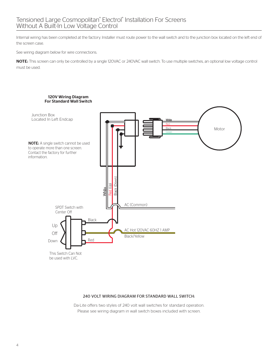 Tensioned large cosmopolitan, Electrol | Da-Lite Tensioned Large Cosmopolitan Electrol User Manual | Page 4 / 8